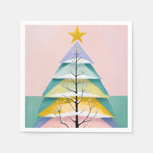 Winter's Pastel Glow Napkin (Front)