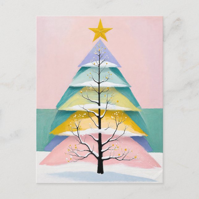 Winter's Pastel Glow Postcard (Front)