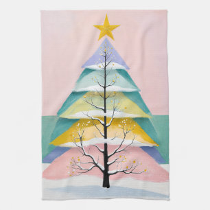 Winter's Pastel Glow Tea Towel
