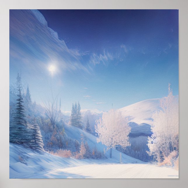Winter's Peaceful Hills Poster (Front)