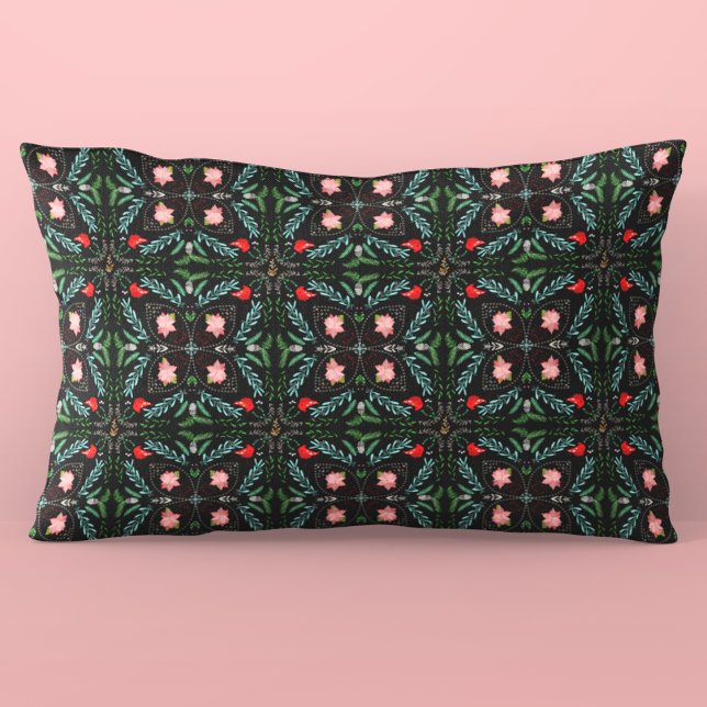 Winters Snowflakes, Poinsettias, Cardinals  Decorative Cushion (Creator Uploaded)