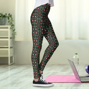 Winters Snowflakes, Poinsettias, Cardinals  Leggings