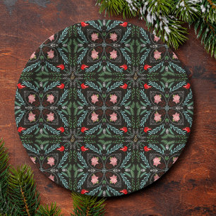Winters Snowflakes, Poinsettias, Cardinals  Paper Plate
