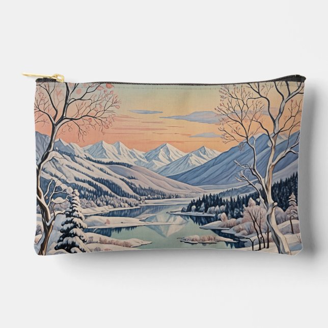 Winter's Tranquility Accessory Pouch (Front)
