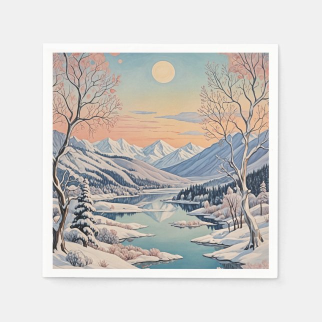 Winter's Tranquility Napkin (Front)