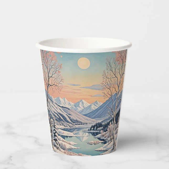 Winter's Tranquility Paper Cups (Front)