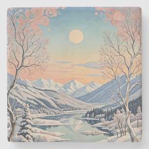 Winter's Tranquility Stone Coaster