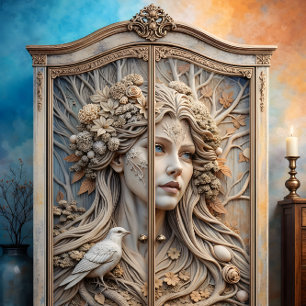 Winter's Whisper Ethereal Goddess Decoupage Tissue Paper