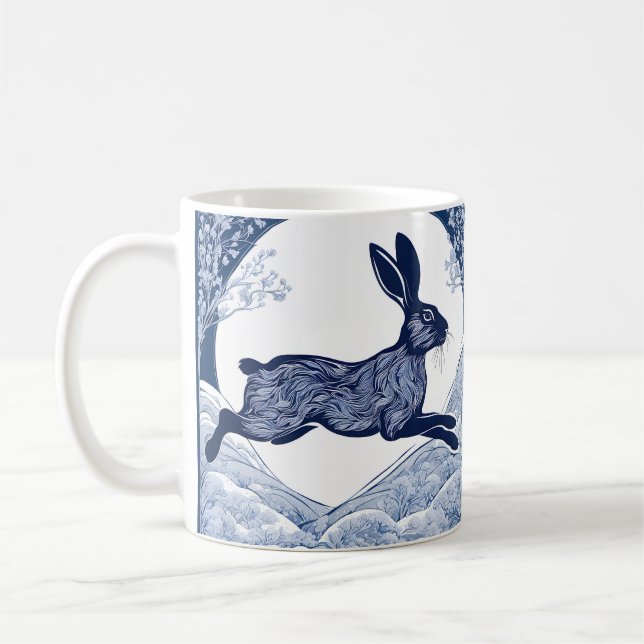 Winter's Whispers of Magical Hare Coffee Mug (Left)