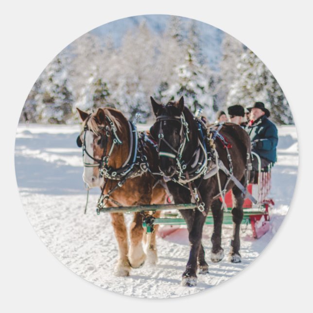 Winter's Wonderland Classic Round Sticker (Front)