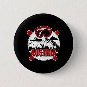 Wintersport Ski Skiing Snowboard Austria 6 Cm Round Badge