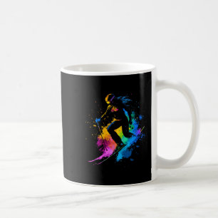 Wintersports Alpine Paint Splash Skier Snow Ski Gi Coffee Mug