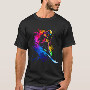 Wintersports Alpine Paint Splash Skier Snow Ski Gi T-Shirt