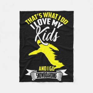 Wintersports Ski Mum And Dad Parents With Kids Sno Fleece Blanket