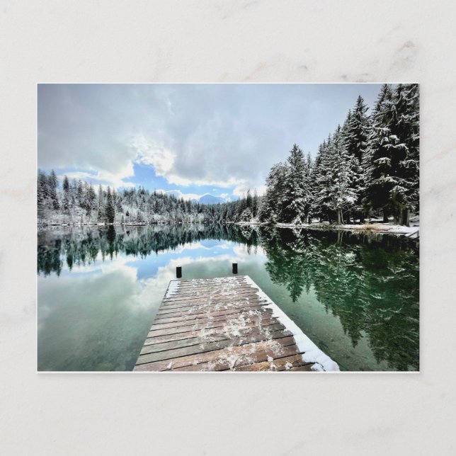 Wintertag am Crestasee in Flims Postkarte Postcard (Front)
