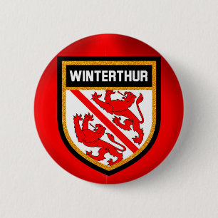 Winterthur Flag 6 Cm Round Badge