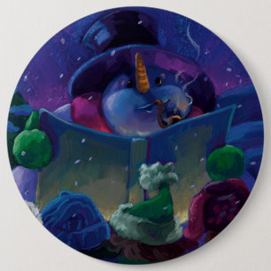 Wintertime Reading 6 Cm Round Badge