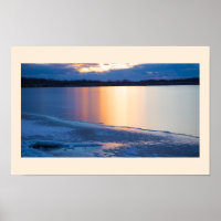 Wintertime River Sunset Poster