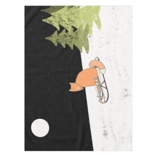 Wintertime- Sledding Fox - Illustration Tablecloth