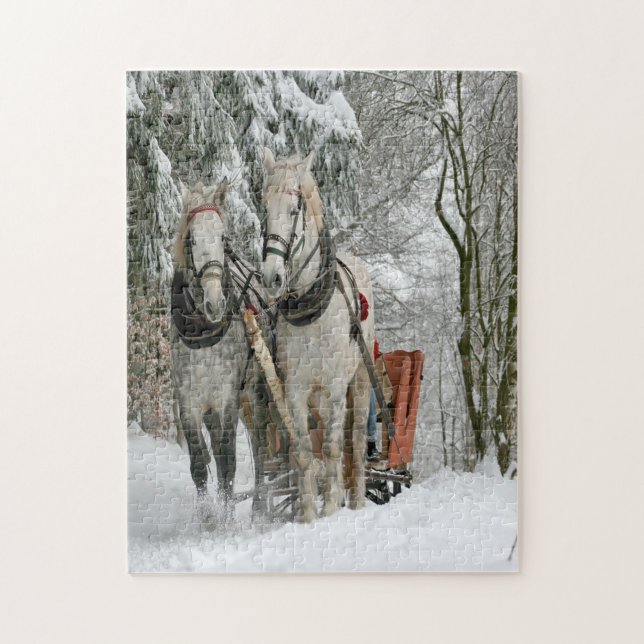 Wintertime Sleigh Ride Jigsaw Puzzle (Vertical)