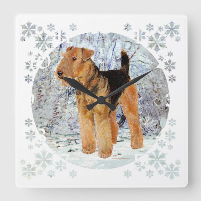 Wintertime Square Wall Clock (Front)