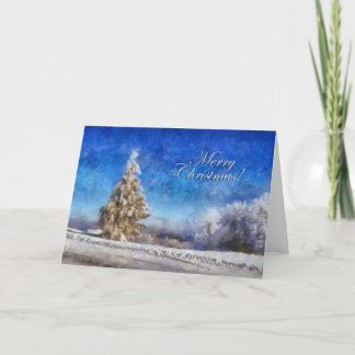 Wintery Christmas Tree Greeting Card
