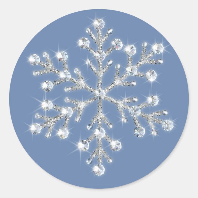 Wintery Crystal Snowflake Sticker (Front)