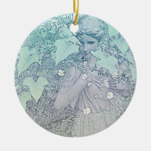 Wintery Goddess Ceramic Ornament