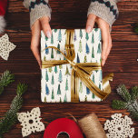 Wintery Green Christmas Tree Holiday Wrapping Paper Sheet<br><div class="desc">Wrap your gifts with this elegant christmas wrapping paper!</div>