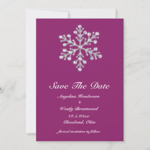 Wintery Magenta Save the Date