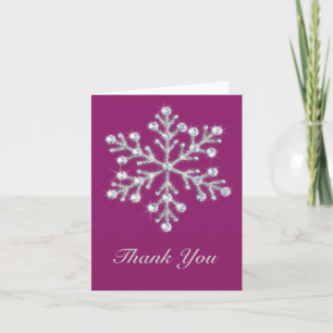 Wintery Magenta Thank You Card