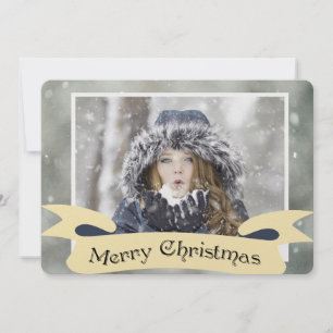 Wintery One Photo Christmas Holiday Card
