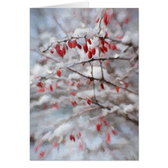 Wintery Red Berries Card