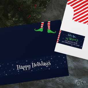 Wintery Snowflakes and Christmas Candy Fun Wrap Around Label