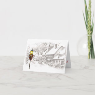 Wintery Town Thank You Card