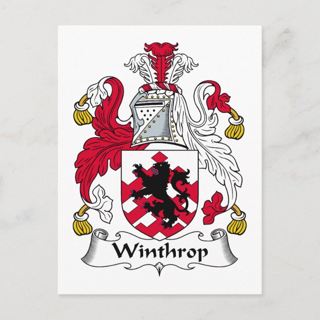 Winthrop Family Crest Postcard (Front)