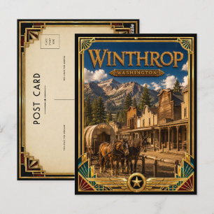 Winthrop Washington Vintage Art Deco Golden Age Postcard
