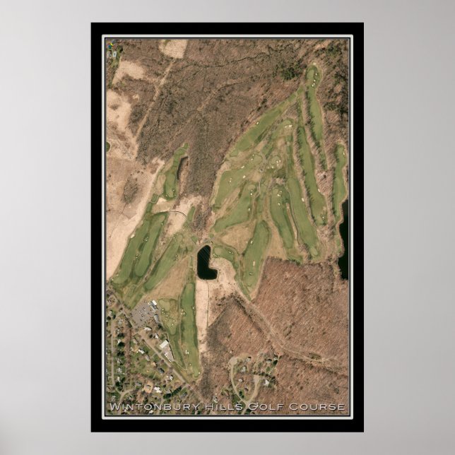 Wintonbury Hills Golf Course CT Satellite Map Poster (Front)
