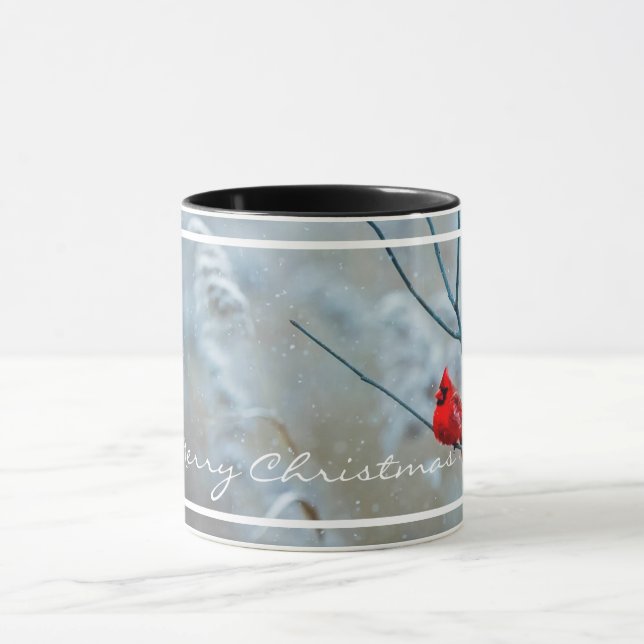 Wintry Cardinal Christmas Holiday Mug (Center)