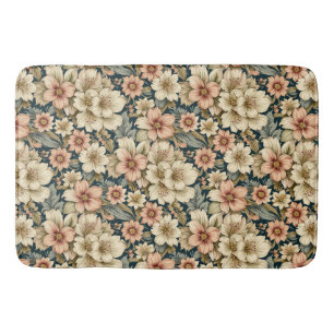 Wintry Floral Azaleas and Rose Bath Mat