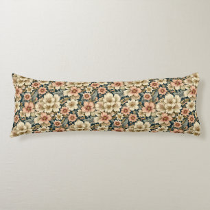 Wintry Floral Azaleas and Rose Body Cushion