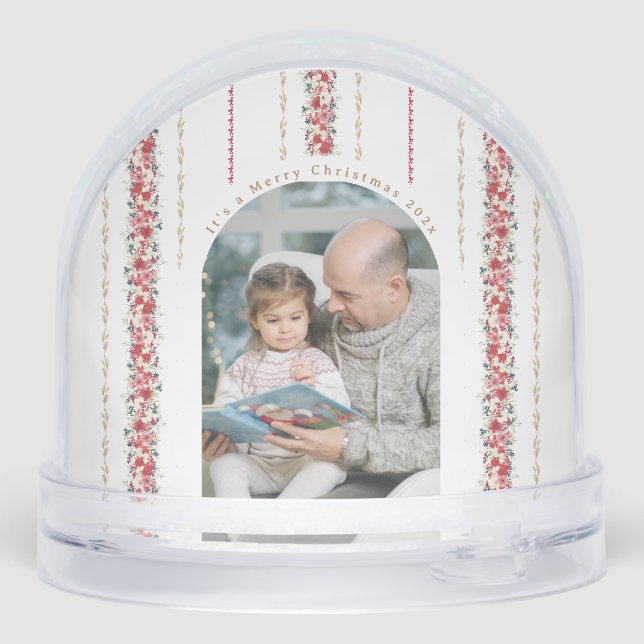 wintry floral christmas happy wishes snowglobe (Back)