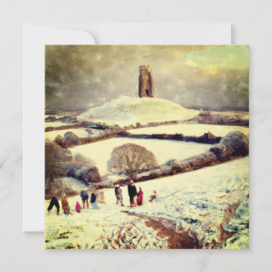 Wintry Glastonbury Tor Card