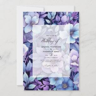 Wintry Purple Floral Wedding Invitation