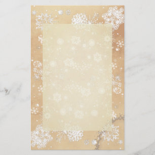 Wintry Snowflakes Vintage Writing Paper