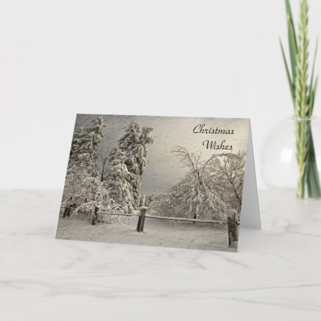 Wintry Snowy Trees - Greeting and Note Card (Front)