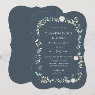Wintry Thanksgiving Dinner Invitation