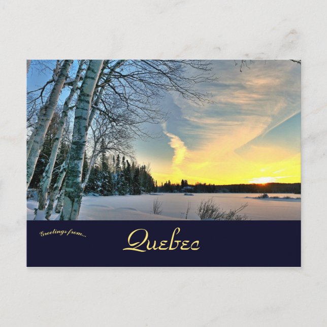 Wintry Twilight in Quebec Postcard (Front)