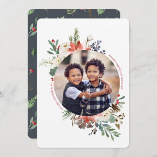 Wintry Wonderland Round Photo Holiday Flat Card