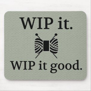 WIP It Good Knitting Textured Crafts Mouse Pad